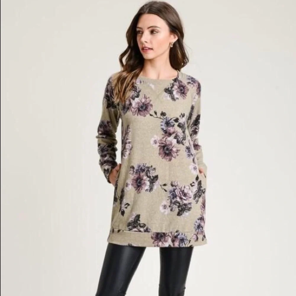 NWT Jodifl April Floral Sweater Tunic- Size 3XL - Picture 6 of 12